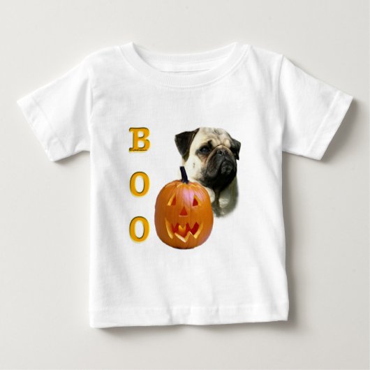 パグ・ブー ベビーTシャツ (正面)