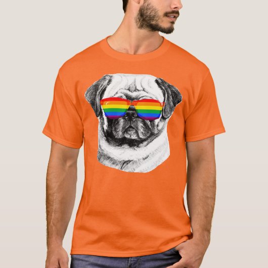 パグ プライド サングラス Tシャツ (正面)