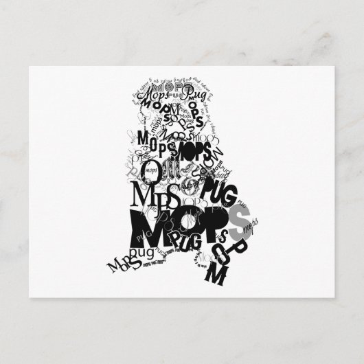 パグ ポストカード (正面)