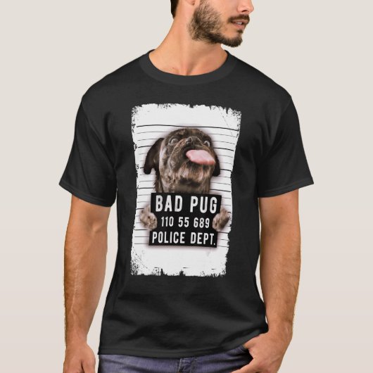 パグ・マグショット Tシャツ (正面)