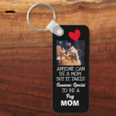 パグ…マ最高のママカスタム両面キーチェーン キーホルダー (正面)