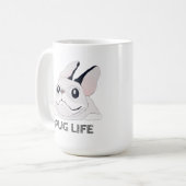 パグ ライフ コーヒーマグカップ (正面左)