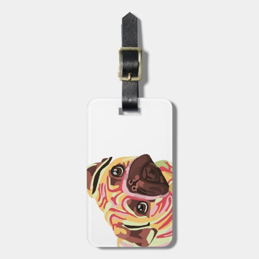 パグ ラゲッジタグ (正面縦)