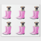 パグ ラッピングペーパー (フラット)