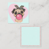 パグ ラブ ノートカード (正面/裏面)