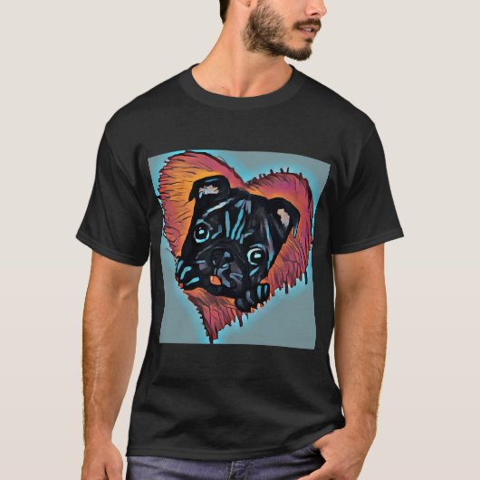 パグ ラブ Tシャツ (正面)