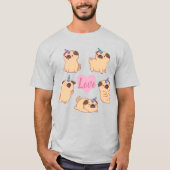 パグ・ラブ Tシャツ (正面)