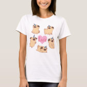 パグ・ラブ Tシャツ (正面)