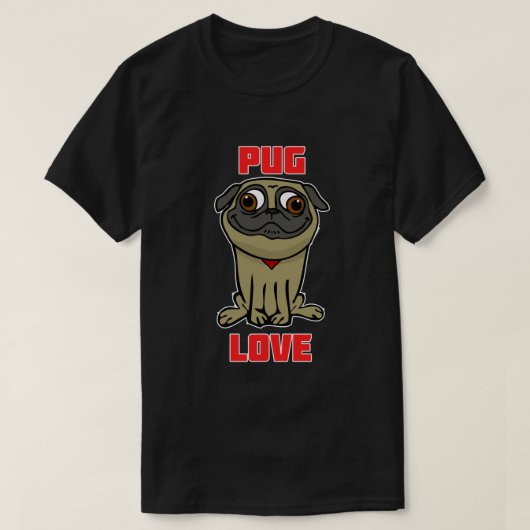 パグ 愛 Tシャツ (デザイン正面)