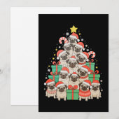 パグ 犬 クリスマス ツリー 冬 父の日 母の日 ファミリー (正面/裏面)