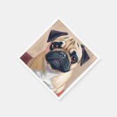 パグ 犬 ペット 絵画  スタンダードカクテルナプキン (角)