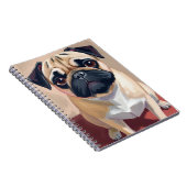パグ 犬 ペット 絵画 ノートブック (右側)