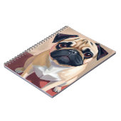 パグ 犬 ペット 絵画 ノートブック (左側)