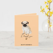 パグ 犬 ママ 子犬 ペット 誕生日 カード (黄色い花)