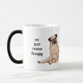 パグ 犬 私の親友 オーダーメイド ネーム コーヒー モーフィングマグカップ (左)