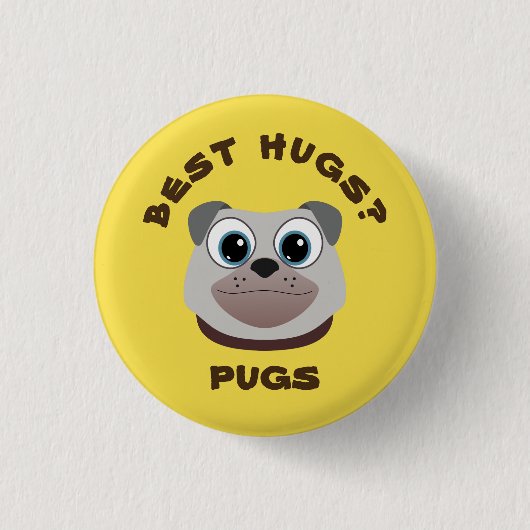 パグ 缶バッジ (正面)