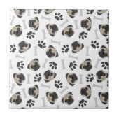 パグ、足、骨のパターン タイル (正面)