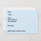 パグ-青（白いひし形付き）デザイン 招待状 (裏面)