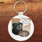 パグ（黒）トルコ キーホルダー (正面)