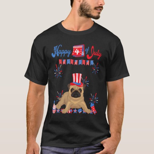 パグ 7月4日 Tシャツ (正面)