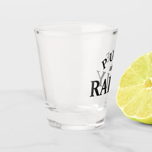 パケとラリーショットグラスおもしろい-はっきりしたタイポグラフィ ショットグラス (左)