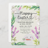 パコザバニーイースターブランチ&エッグ狩り招待状 招待状 (正面/裏面)