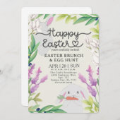 パコザバニーイースターブランチ&エッグ狩り招待状 招待状 (正面/裏面)