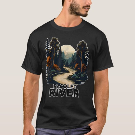 パコレット川レトロミニマリスト川 Tシャツ (正面)