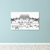 パゴダで道路上の車両 キャンバスプリント (インサイチュ (ウッドフロア))