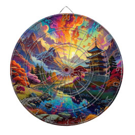 パゴダと着色景観板 ダーツボード