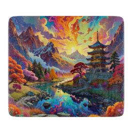 パゴダと着色風景 カッティングボード