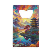 パゴダと着色風景 クレジットカード栓抜き (正面)