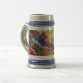 パゴダと着色風景 ビールジョッキ (正面左)