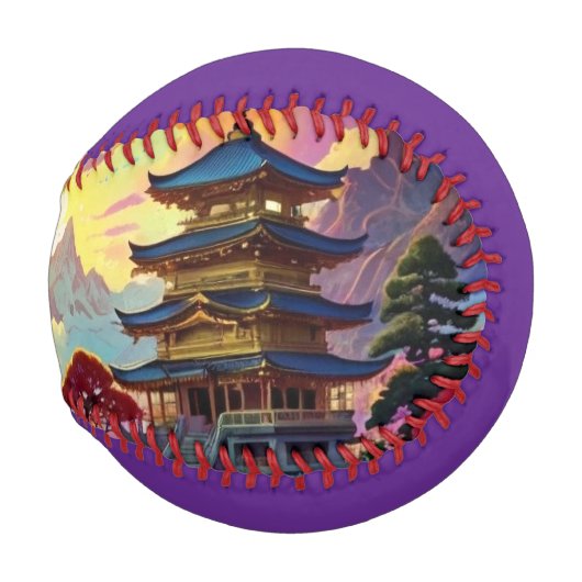 パゴダと着色風景 野球ボール (正面右)