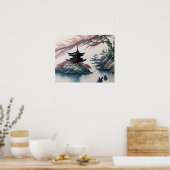 パゴダと風景のポスター ポスター (キッチン)