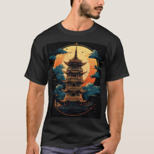 パゴダのロゴシンボル2デジタルアート Tシャツ