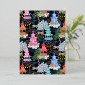 パゴダの森のパーティーヒョウ 箔招待状 (立ち正面)