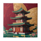 パゴダエレガント中国のー陳列タイル タイル (正面)