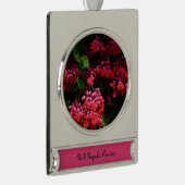 パゴダカラフルの花(赤とピンク) シルバープレートバナーオーナメント (右)