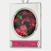 パゴダカラフルの花(赤とピンク) シルバープレートバナーオーナメント (左)
