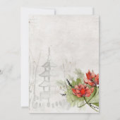 パゴダ日本のブライダルシャワー 招待状 (裏面)