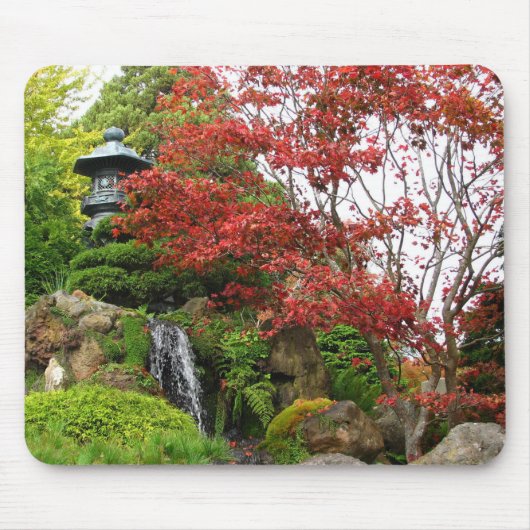パゴダ日本のー付き美しいロックガーデン マウスパッド (正面)