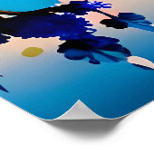 パゴダ絵を描ーの日本建物の日の出は青っぽい ポスター (角)