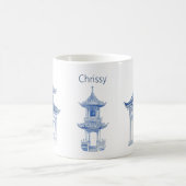 パゴダ チャイノイズリー 青白磁 コーヒーマグカップ (中央)