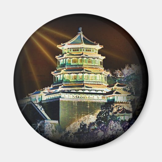 パゴ中国のダ建物 マグネット (正面)