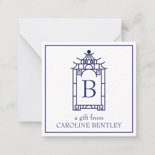 パゴ名門私立校風のダモノグラムのギフト囲いカード ノートカード (正面)