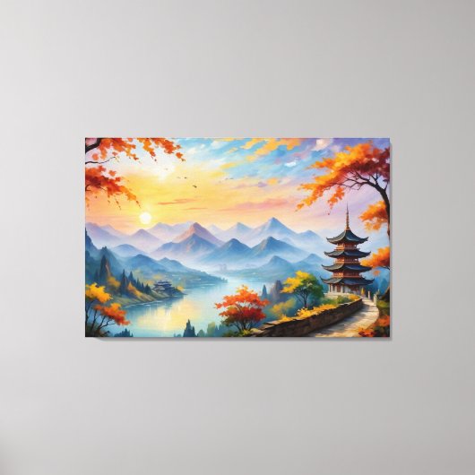 パゴ絵を描ダと川の1つ キャンバスプリント (正面)