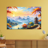 パゴ絵を描ダと川の1つ キャンバスプリント (インサイチュ (リビング))