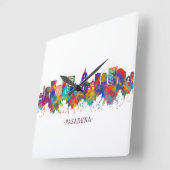 パサデナカリフォルニアスカイライン スクエア壁時計 (傾斜)