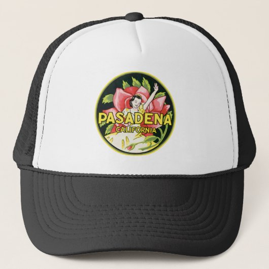 パサデナカリフォルニアヴィンテージラゲージラベル キャップ (正面)